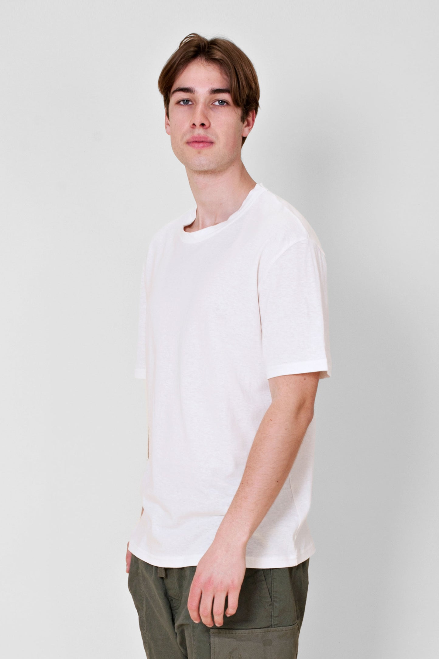 Made from a smooth lightweight hemp and organic cotton jersey, this is the perfect summer t-shirt. It has a beautiful drape and is very breathable.